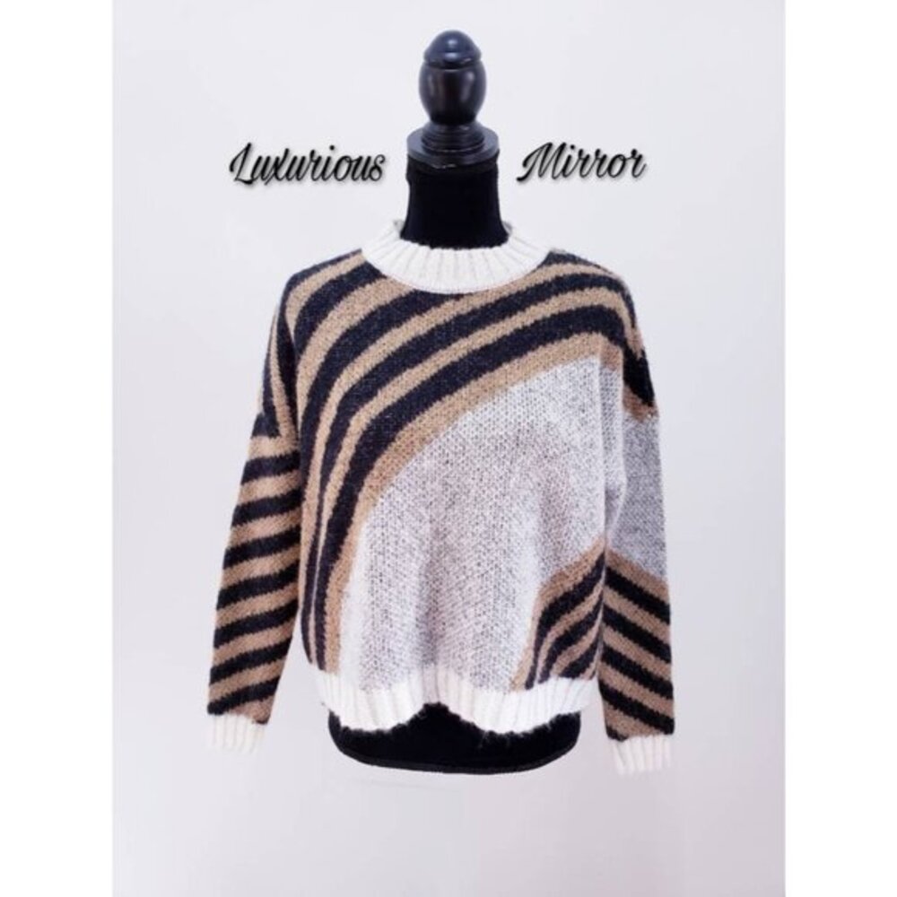 Niccolai Mohair Italy Sweater Pullover Striped Blend Long Sleeve Women's M New